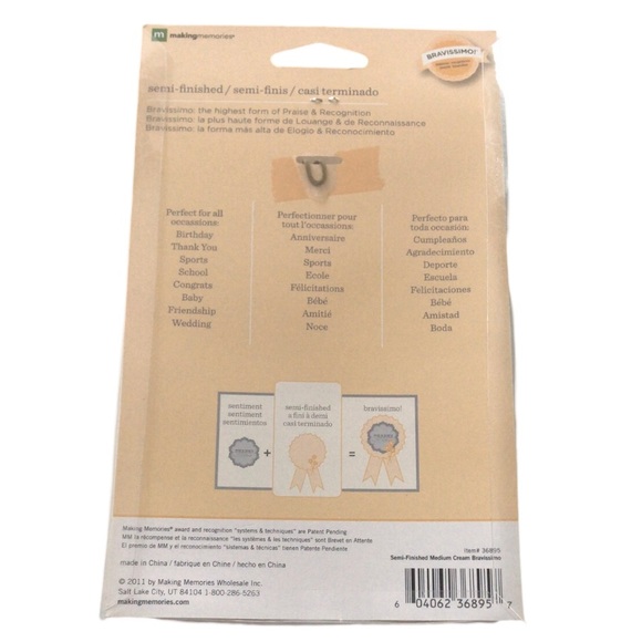 4/$20 Making Memories Recognition Award Badge Ribbon Craft Kit - Picture 2 of 6